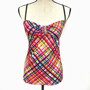 Colorful Tye Dye Tankini Swim Top